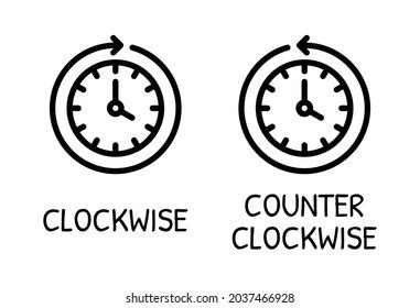 Circular Clock Clockwise Counterclockwise Arrow Around: vetor stock (livre de direitos ...