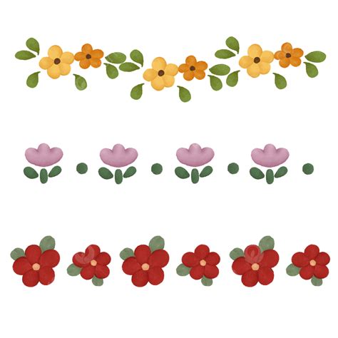 Flower Dividing Line, Flower Divider, Dividing Line, Dividing Line Illustration PNG Transparent ...