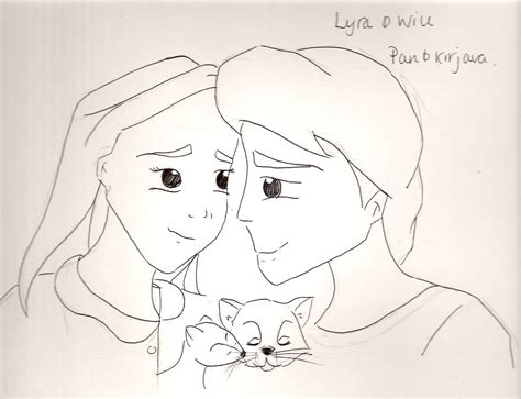 BridgeToTheStars.net | Fanart | Lyra & Will | Will and Lyra with Daemons