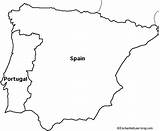 Iberian Peninsula Map Outline sketch template