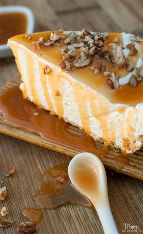 Caramel Pecan No-Bake Cheesecake