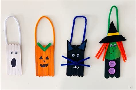 Paddle Pop Stick Halloween Door Hangers | Easy Halloween Craft Idea for Kids: - Brisbane Kids