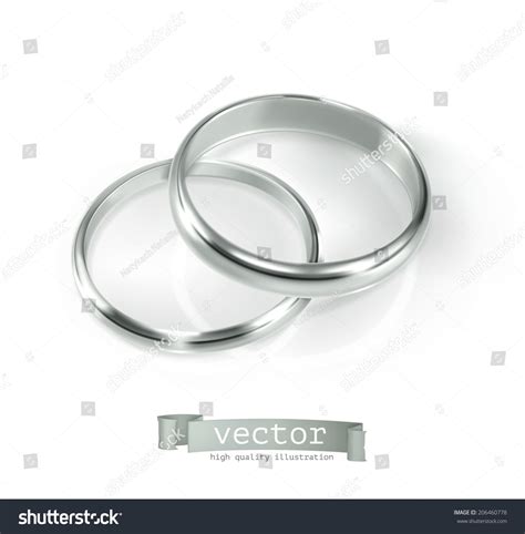 Pair Silver Wedding Rings Vector Illustration Stock Vector (Royalty ...