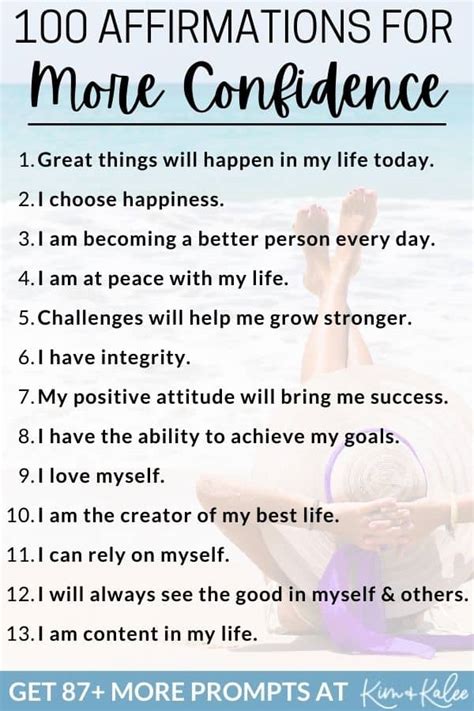 100 Affirmations for Confidence to Build Self Esteem