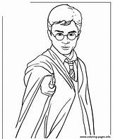 Harry Potter Holding Magic Wand Coloring Page Printable sketch template