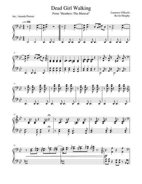 Dead Girl Walking Sheet music for Piano (Solo) | Musescore.com