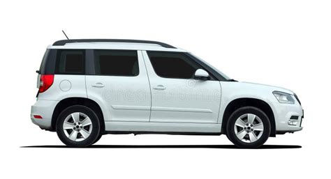 White SUV Side View Stock Photo - Image: 46136018