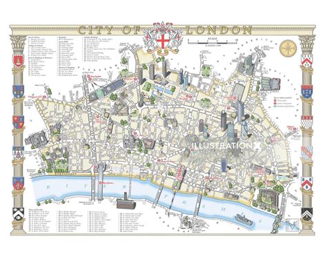 City of London illustrated map | Illustrated map, London city, London map