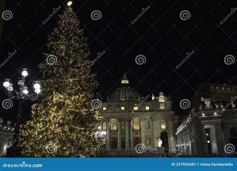 Piazza San Pietro, the Nativity Scene, and the Christmas Tree Decorated ...