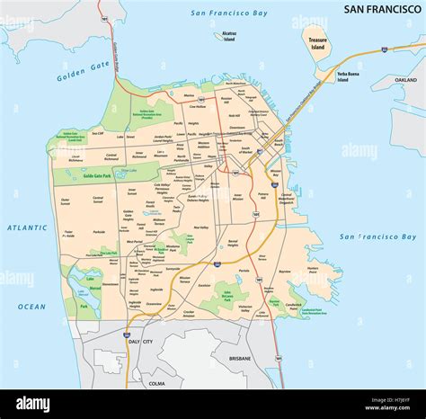 San Francisco road and neighborhood vector map Stock Vector Image & Art - Alamy