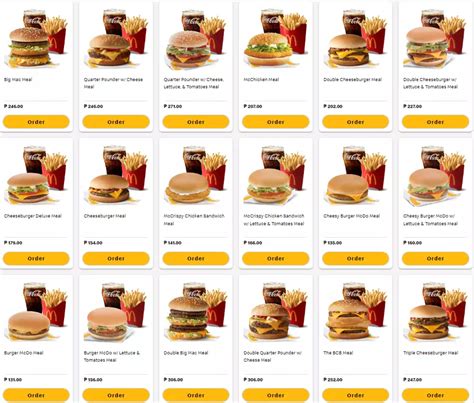 MCDONALD’S Menu With Updated Prices Philippines 2024