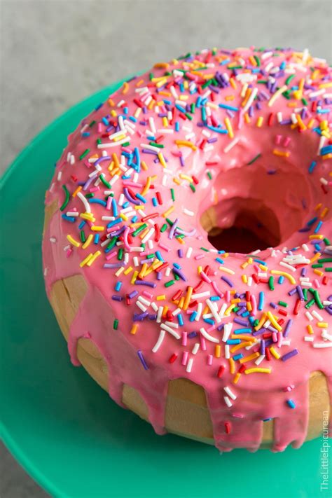 Giant Donut Cake (Homer Simpson Sprinkles Donut)-The Little Epicurean