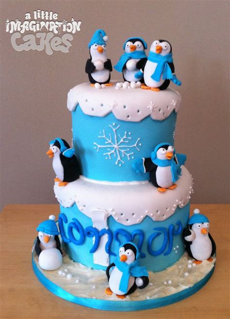 Penguin 1st Birthday Cake by A Little Imagination Cakes | Cake, Winter ...