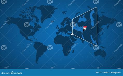 Detailed World Map With Pinned Enlarged Map Of Syria And Neighboring ...