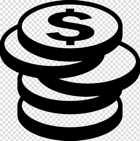 Cartoon Money, Coin, Dollar Coin, Currency Symbol, Cent, Black And White , Line, Circle ...