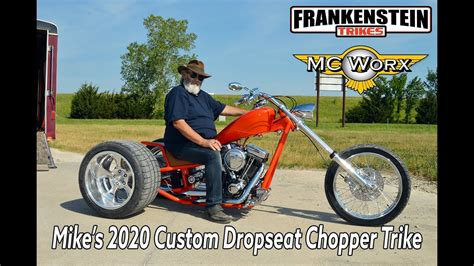 Mike's 2020 Custom Dropseat Chopper Trike - Frankenstein Trikes - YouTube