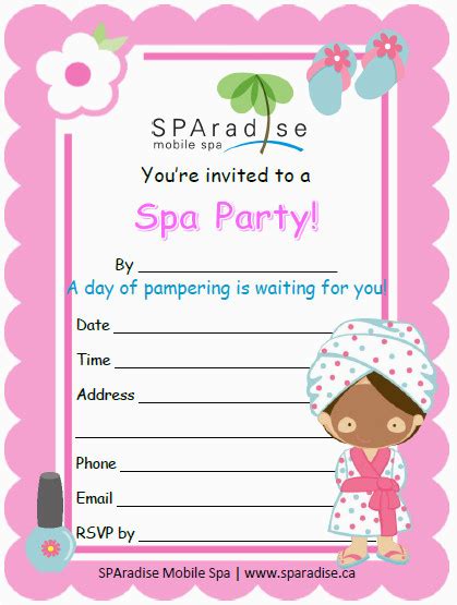 Spa Birthday Party Invitations for Kids | BirthdayBuzz