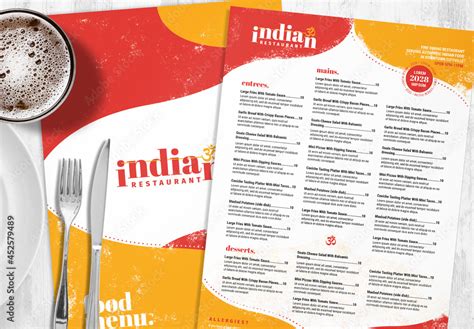 Modern Indian Restaurant Menu Layout Stock Template | Adobe Stock