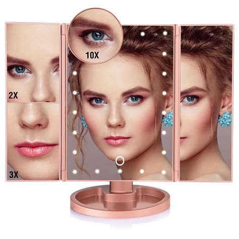 Led Touch Screen 22 Light Makeup Mirror Table Desktop Makeup 1x/2x/3x/10x Magnifying Mirrors ...