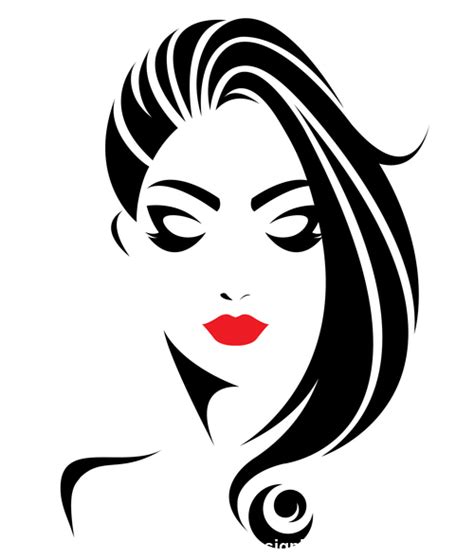 Elegant girl stylish hairstyle logo vector free download