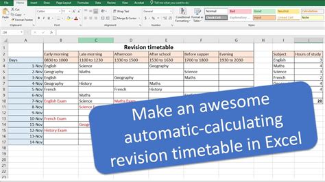 Timetable Maker Excel | Brokeasshome.com