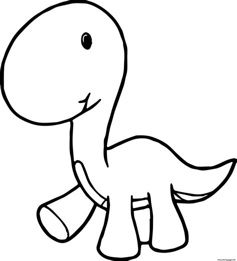 Baby Dinosaur Cartoon Coloring page Printable