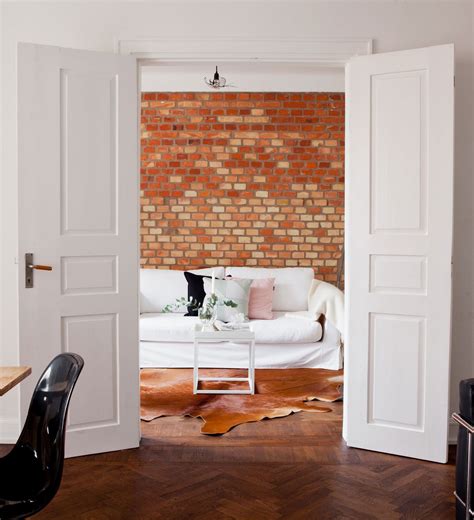 23 Elegant Living Room With Exposed Brick Wall