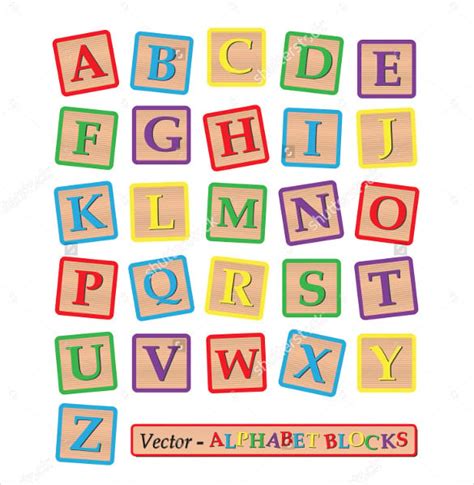 Colorful Printable Alphabet Block Letters