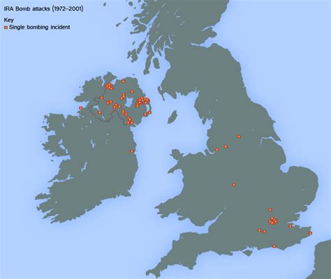 IRA Bombings across the UK and Ireland (1972-2001) [649x548] [OC] : r/MapPorn