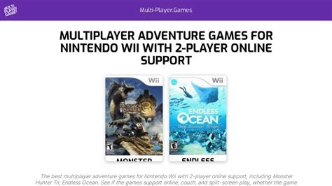 Multijugador adventure juegos para Nintendo Wii con 2-player online apoyo – Multi-Player.Games