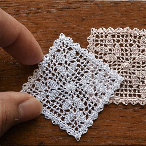 One Miniature Crochet Square Doily 1:12 Dollhouse Miniature - Etsy Australia | Tovaglia all ...