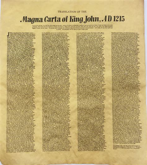 Poster Print Magna Carta of King John 1215 Reproduction Old - Etsy