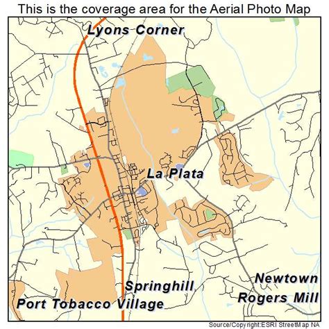 Aerial Photography Map of La Plata, MD Maryland