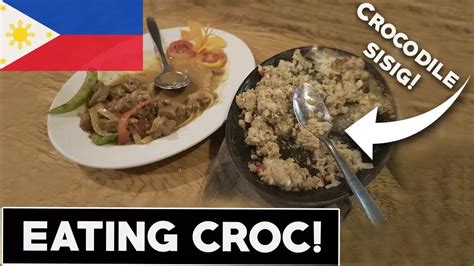 CROCODILE SISIG in PUERTO PRINCESA! - Trying Crocodile in the Philippines - YouTube