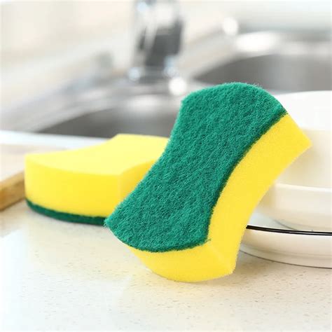 10Pcs/Lot Kitchen Wipes Sponge Scouring Pad Cleaning Cloth Dishcloth Strong Remove Stains ...