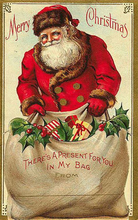 Antique Christmas Santa Postcards and Vintage Illustrations