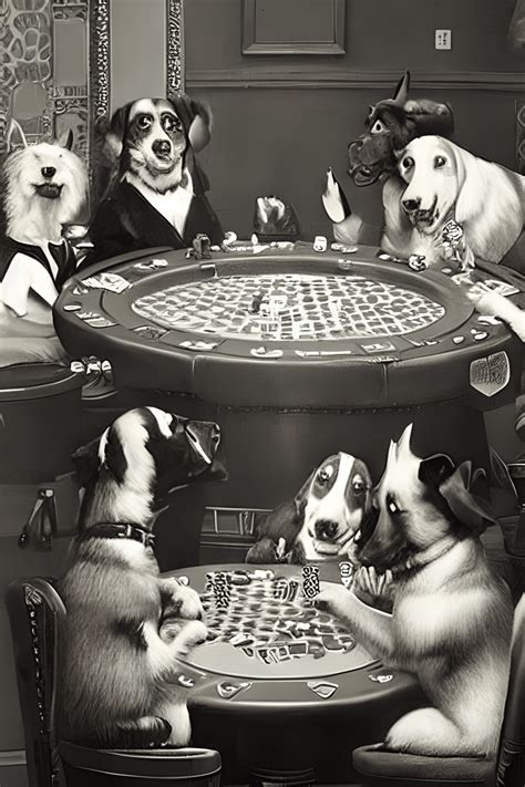 Dogs Playing Poker Retro Style Graphic · Creative Fabrica