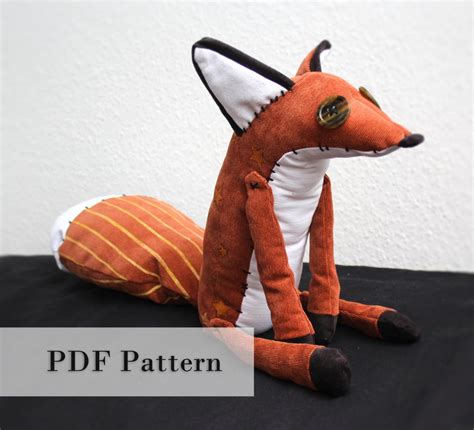 Pattern Fox Plush Toy - Etsy