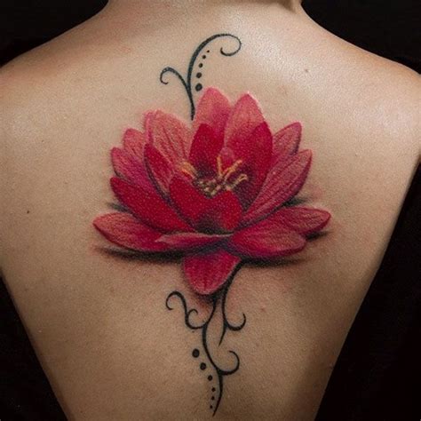 61 Best Lotus Flower Tattoo Designs + Meanings (2024 Guide) | Red flower tattoos, Lotus flower ...