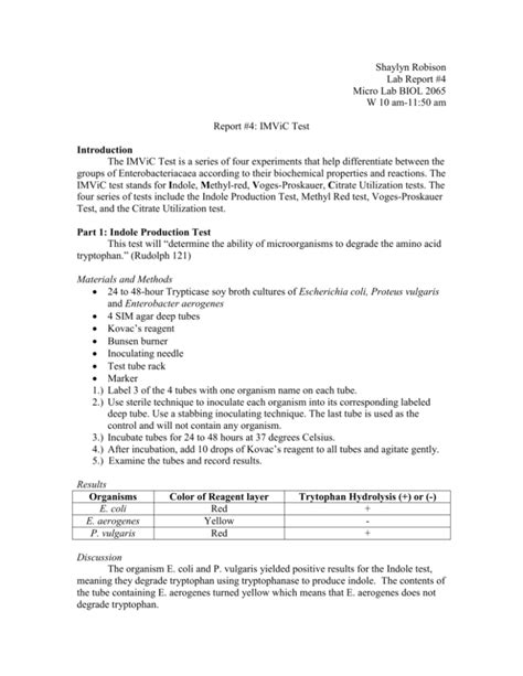 Microbiology Lab Report 4