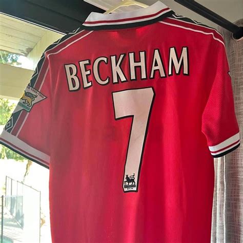 David Beckham Manchester United jersey UMBRO Brand... - Depop