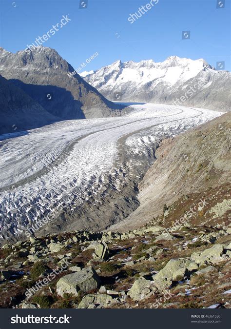 Aletsch Glacier Europe'S Largest Glacier (Bernese Alps, Switzerland ...