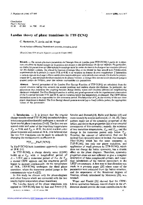 (PDF) Landau theory of phase transitions in TTF-TCNQ | Claudio A ...