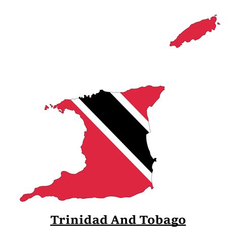 Trinidad And Tobago National Flag Map Design, Illustration Of Trinidad And Tobago Country Flag ...