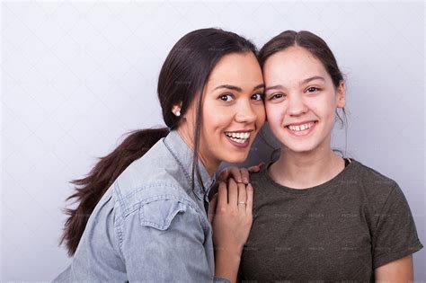 Two Girls Smiling - Stock Photos | Motion Array