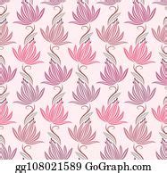 180 Seamless Cute Lotus Flower Wallpaper Clip Art | Royalty Free - GoGraph