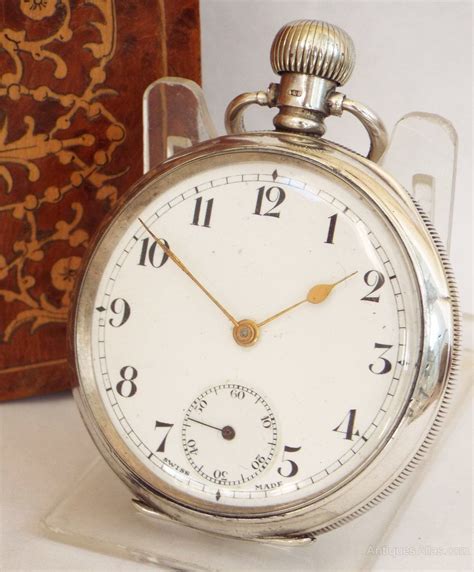 Antiques Atlas - Antique Swiss Silver Pocket Watch 1911. | Silver ...