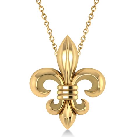 Fleur De Lis Pendant Necklace 14k Yellow Gold - AZ3394