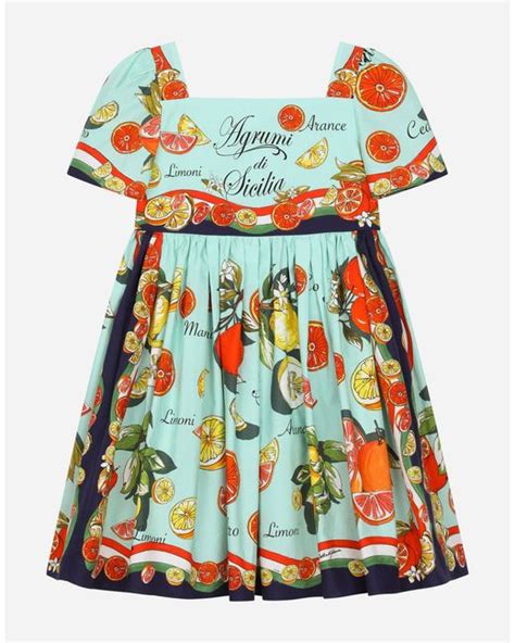 Dolce & Gabbana Citrus-print Poplin Midi Dress | Lyst