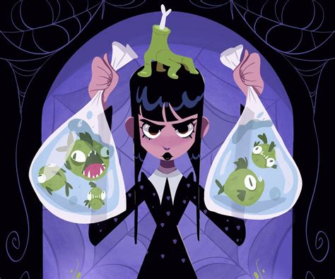 Wednesday Addams Cartoon Art Season 1 Wallpaper, HD TV Series 4K Wallpapers, Images and ...